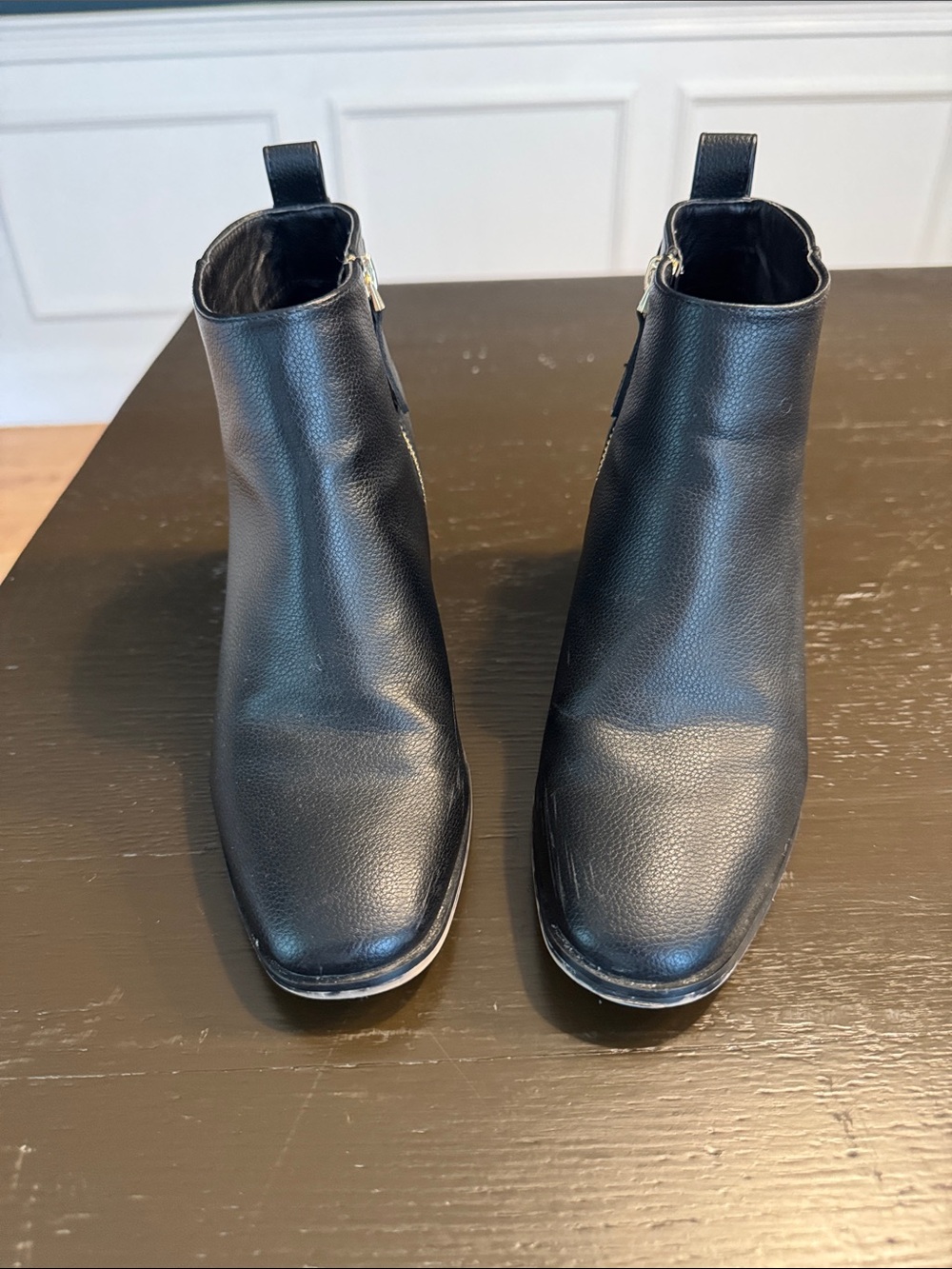 Black Nautica Leather Women's Ankle Boots - Classic Zip Detail